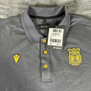 Macron Wrexham AFC 2024/25 Travel Player Polo Shirt Anthracite Grey Mens Large L